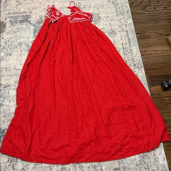 FARM Rio Red Maxi Dress with Fish Embroidery - Picture 3 of 6